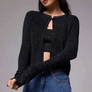 NWT sparkly cardigan and crop top set